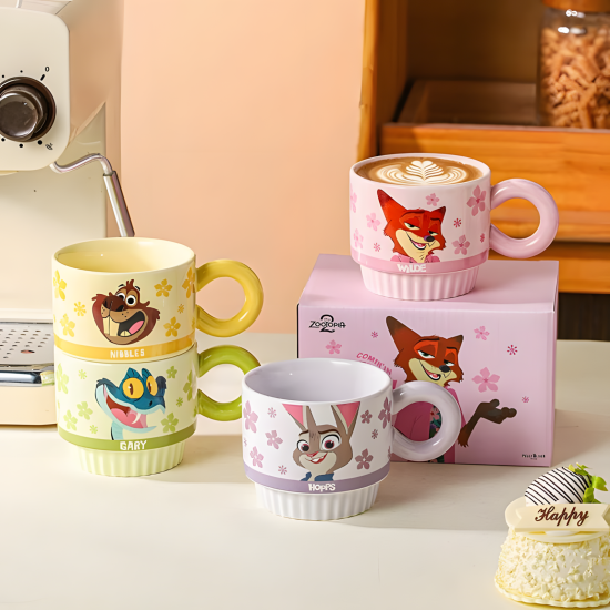 Zootopia Porcelain Mug Set 330 ml - 4 Pcs